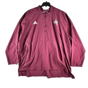 adidas Texas A&M Aggies Jacket Mens 3XL Maroon 1/4 Zip Windbreaker
